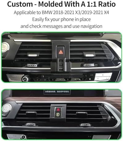 Premium Wireless Charging Car Phone Holder for BMW X3 (2022-2024) & X4 (2022-2025) – Sleek 360° Rotating Navigation Mount with Fast Charging Technology for Enhanced Driving Convenience and Style