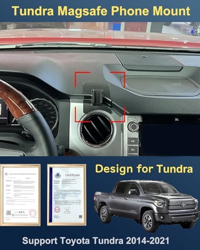 Magnetic Wireless Charging Phone Mount for Toyota Tundra (2014-2021) – Effortless Installation & Fast Charge Technology for Ultimate Driving Convenience