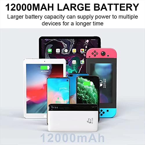 SLu B 12000 m Ah Power Bank – Ultra-Slim Fast Charging Portable Charger with LED Display, Compatible with i Phone, Samsung & Tablets – Reliable On-the-Go Battery Pack for Effortless Device Management and Enhanced Power Solutions