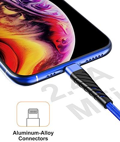 Cyven Smart 3-Pack 6 Ft MFi Certified Lightning Cables – Fast Charging USB A to Lightning Cords for i Phone 14/13/12/11/XS/XR/X/8/7/6/5/SE Plus Pro Max Mini – Durable Red Design for Ultimate Flexibility and Speed
