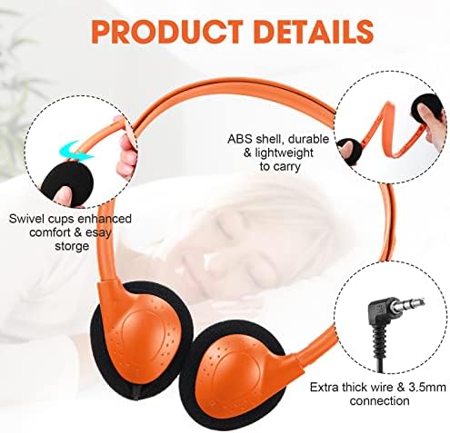 Enhance Classroom Learning with Konohan 32 Pack Adjustable Headphones – Durable Multicolor Wired Earphones for Students and Adults – Superior Audio Clarity and Comfort for Immersive Educational Experiences