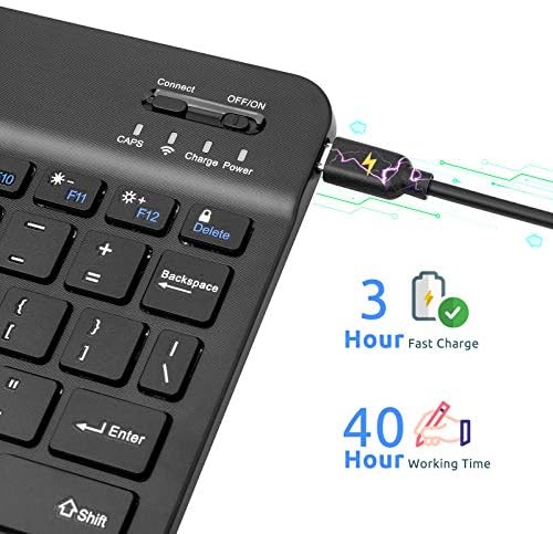 Elevate Your Typing Experience with the Amazon Fire HD 10 Bluetooth Wireless Keyboard – Ultra-Slim, Portable Design with Long-Lasting Rechargeable Battery for Enhanced Compatibility and Effortless Productivity on the Go