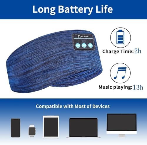 Revolutionary Bluetooth Sleep Headband for Side Sleepers – Ultra-Comfortable Wireless Headphones with Adjustable Fit for Podcast Lovers and Active Lifestyles, Perfect for Restful Nights and Soothing Sounds