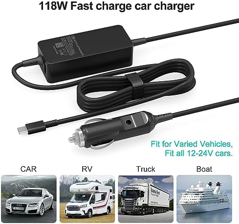 High-Speed 100 W USB-C Car Charger for Laptops and Devices – Ultimate Compatibility with Dell, Mac Book Pro, HP, Samsung, Asus – Portable Fast Charging Solution for Cars, Trucks, and Boats – Safe, Lightweight, and Compact Design for On-the-Go Power