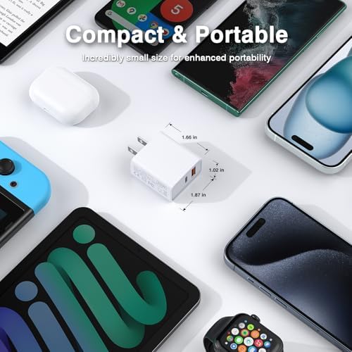 50 W Multiport USB Wall Charger Block – Dual Pack 5-Port Fast Charging Adapter with QC 3.0 Technology for i Phone 16/15/14 Pro Max, i Pad, Galaxy, Android – Compact & Safe Power Solution for Multi-Device Convenience