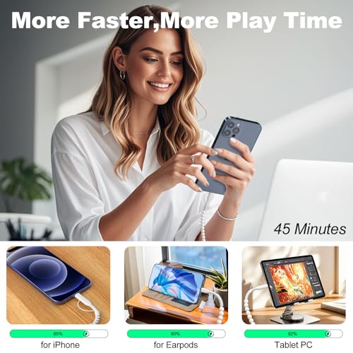 Revolutionize Your Charging Routine with the 3.3 FT USB to USB-C 2-in-1 Multi Charging Cable – MFi Certified, 66 W Fast Charger Compatible with i Phone 16-11 & Samsung Galaxy S25-S23 – Durable Beaded Design for Enhanced Style & Performance