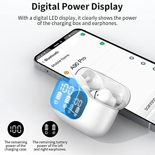 Btootos Ultra-Durable Bluetooth 5.4 Wireless Earbuds – Immersive Bass Sound with Noise-Cancelling Mic, IP7 Waterproof Design for Active Lifestyles, 36-Hour Playtime with LED Battery Display, Bold Yellow for a Striking Audio Experience