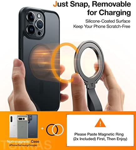TORRAS 2025 Gen 5.0 Magnetic Phone Grip Holder & Kickstand – Premium Rose Gold Accessory for i Phone 11-16, Samsung, and Google Devices – Enhanced Magnetic Grip & Versatile Hands-Free Viewing – Ideal for Collapsible Phone Support and On-the-Go Convenience