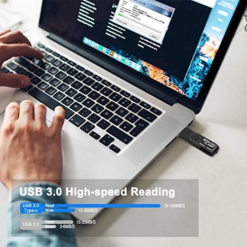 128 GB USB Type-C Flash Drive by Borlter Clamp – Dual Port Memory Stick for Fast Data Transfer with USB 3.0 Compatibility for Android Smartphones, Tablets, and Computers – Perfect for Samsung Galaxy S10/S9/Note 9, LG, and Huawei Devices – Reliable Storage Solution for Photos, Videos, and Documents