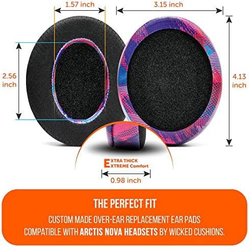 Upgrade Your Arctis Nova Experience with WC Freeze Cooling Gel Earpads – Optimal Comfort and Enhanced Sound Isolation for Pro Wired, Nova 7, 5, 4, 3, 1 Headsets – Designed by Wicked Cushions | Black | Superior Hybrid Fabric Technology for Long Gaming Sessions
