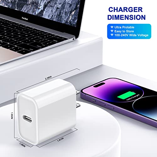 Ultimate 3-Pack USB-C Fast Charger for i Phone 16/15 – 20 W Power Delivery Quick Charge Adapter for i Pad Pro, Air Pods & More – Compact, Reliable & Safe Charging Solution for Home, Office, and Travel