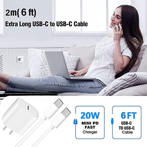 Rapid USB-C Fast Charger for i Pad Models – 20 W PD Wall Adapter with 6 FT Cable for Efficient Charging of i Pad Pro, Air, and Mini – MFi Certified, Compact Design for Travel, Enhanced Compatibility and Safety Features