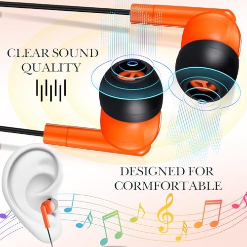 Kanayu 100 Pack Classroom-Ready Wired Earbuds – High-Quality 3.5 mm Jack Earphones for Enhanced Student Learning, Individually Packaged for Quick Distribution, Lightweight Comfort for Focused Educational Experiences