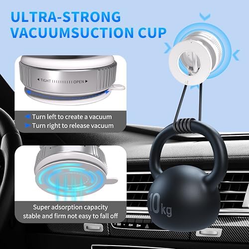 Ultra-Strong Magnetic Car Phone Holder with Vacuum Suction for Any Smooth Surface – 360° Rotating MagSafe-Compatible Phone Mount for iPhone/Android, Dashboard Windshield Car Accessories. Black – Enhanced Compatibility and Speed