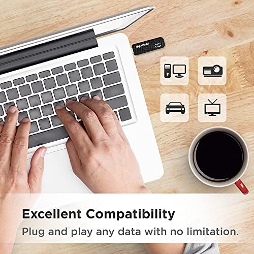 GIGASTONE Z30 128 GB Flash Drive 5-Pack – Ultra-Fast USB 3.2 Gen 1 with 100 MB/s Speed, Sleek Carbon Fiber Finish, Push-Pull Design, Keychain-Compatible for Effortless Data Transfer & Backup Across PC, Mac, TV, & Car Devices