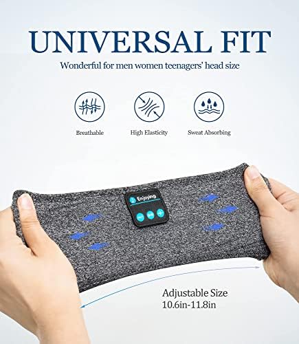 Revolutionize Your Rest with the Bluetooth Noise-Cancelling Sleep Headband – Ultimate Comfort Meets Stylish Functionality for Insomnia Relief, Travel, and Active Lifestyles – Ideal for Yoga and Leisure with Ultra-Thin Speakers in Sleek Black & Grey