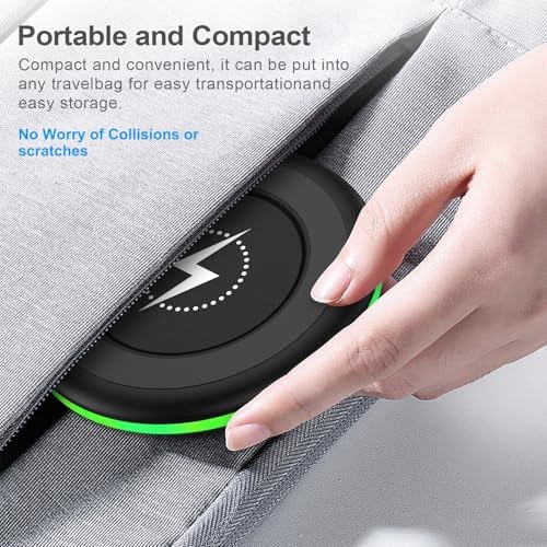 High-Speed 15 W Wireless Charging Pad for Samsung Galaxy S25 Edge, S24 Ultra, Z Flip 7, Google Pixel 9 Pro, and More – Compact, Travel-Friendly Design with Advanced Safety Features and Intelligent Speed Adjustment – USB-C Cable Included – Ultimate Fast Charging Solution for All Compatible Devices