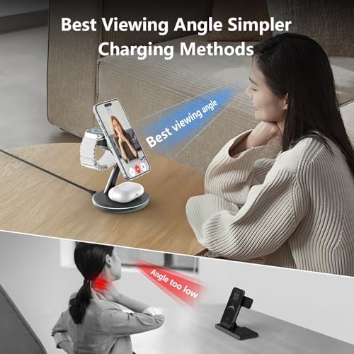 2025 Advanced 3-in-1 Magnetic Wireless Charging Station for Apple Devices – Fast Charging Stand for i Phone 16/15/14/13/12, Apple Watch Series & Air Pods – Enhanced Stability, Efficient Magnetism & Intelligent Safety Features – Perfect Gift for Tech-Savvy Couples