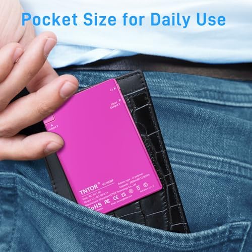 TNTOR Ultra-Slim Travel Power Bank with Integrated Lightning Cable – 3500 m Ah Portable Phone Charger for i Phone 14/13/12/11/X/8 Series, Perfect for On-the-Go Charging with Enhanced Compatibility and Fast Power Delivery