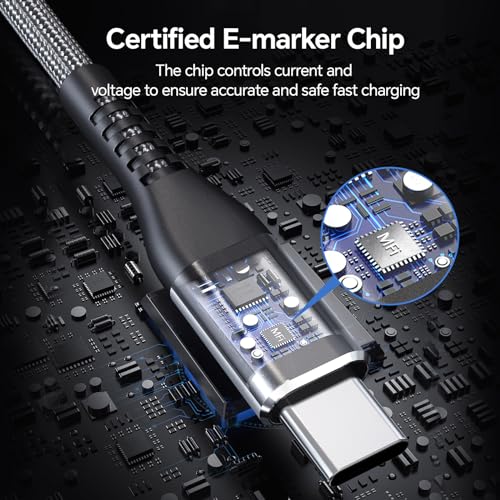 Ultra-Durable 5-Pack i Phone Charger Cables – Versatile 3, 6, & 10 FT USB A Fast Charging Cords for i Phone 16/15 Pro Max & Samsung Galaxy S10/S9/S8 Plus – Tangle-Free Design in Sleek Gray – Maximum Compatibility & Performance for Home and Office Use