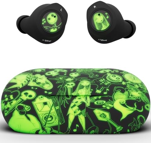 Discover the Magic of Disney with Nightmare Before Christmas Sally Dress TWS Earbuds – High-Fidelity Wireless Bluetooth 5.0 In-Ear Headset with Integrated Mic, IPX8 Waterproof Protection, and Extended Battery Life – Perfect for Music Lovers and Adventurers Alike! Experience seamless connectivity, ergonomic comfort, and captivating sound quality in a stylish design inspired by Sally’s iconic attire. Enjoy hands-free communication and an active lifestyle without compromise. The comprehensive portable recharging case ensures your earbuds remain fully charged and ready to go. Elevate your audio journey with a unique blend of functionality and enchantment tailored for true Disney enthusiasts!