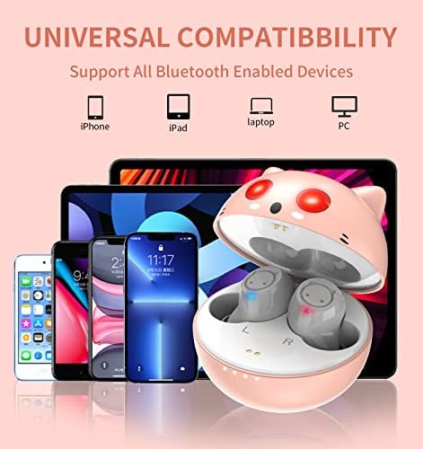 Kids’ Bluetooth 5.1 Wireless Earbuds – Adorable Waterproof Earphones with Dual Mics, 36-Hour Playtime, Hi-Fi Stereo Sound, and Gaming Mode – Perfect for Active Young Listeners and Learning on the Go