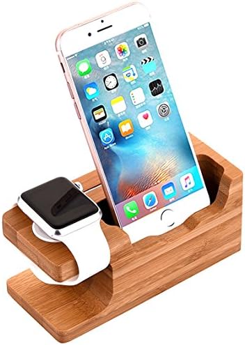Premium Bamboo Multi-Device Charging Dock: AICase Elegant Wooden Nightstand Organizer for Smartphones, Tablets & Smartwatches – Stylish & Durable Solution Ideal for Home and Office Decluttering