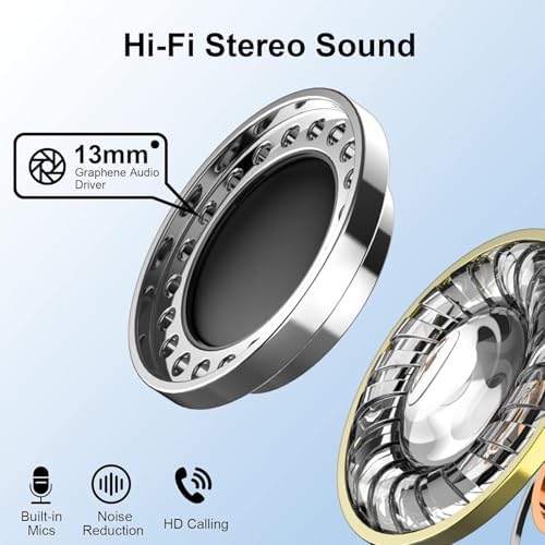 Elevate Your Audio Journey with Premium Bluetooth 5.3 Hi-Fi Stereo Earbuds – 47 Hours of Playtime, Cutting-Edge ENC Noise Cancellation, IPX7 Waterproof for Active Lifestyles, Effortless Pairing in Sleek Black Finish