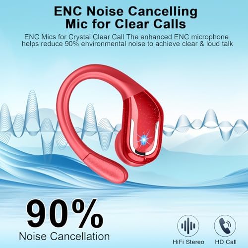 Ultimate Wireless Earbuds with Bluetooth 5.4 Technology – 75 Hours of Playtime, Superior Noise Cancellation, and Deep Bass for Unmatched Audio Experience – IP7 Waterproof Design with Secure Sport Earhooks for Active Lifestyles – Ideal for Gym Enthusiasts and Music Aficionados