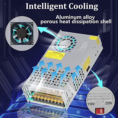 600 W 12 V DC Power Supply – 50 A AC to DC Converter for Electronics, CCTV, 3 D Printers & Car Audio Systems – Reliable and Efficient Power Source for Motors and Security Applications