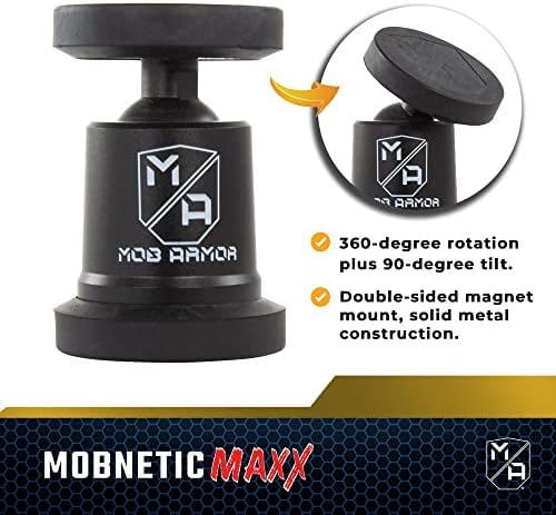 Mob Armor Mob Netic Maxx – Premium USA-Made Magnetic Phone Holder for Cars, Versatile 360° Rotation & 90° Tilt, Durable Aluminum Design, Perfect for i Phone & Android Devices – Enhance Your Driving Safety and Convenience