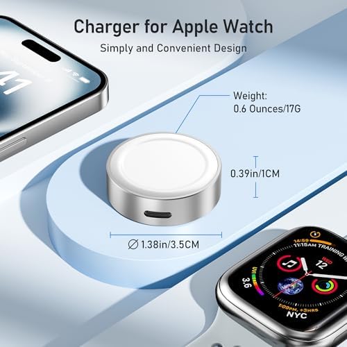 Elevate Your Charging Experience with the Elebase Ultra-Fast Magnetic Portable Apple Watch Charger – Seamless Wireless Solution for Series 10, 9, 8, 7, 6, Ultra 2 & SE – USB-C & i Phone Compatible – Lightweight, Durable, and Perfect for On-the-Go Power Management and Efficiency