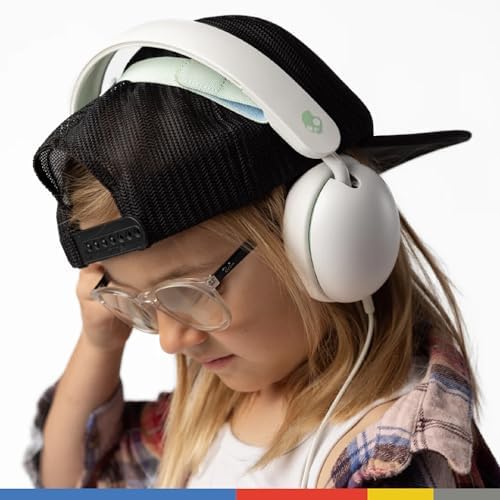 Skullcandy Grom Kids Over-Ear Headphones in Seafoam – Safe Volume-Limiting Sound for Young Ears, Ergonomic Foldable Design for Hassle-Free Travel, Built-in Mic for Gaming & Calls, Perfect for Ages 6+