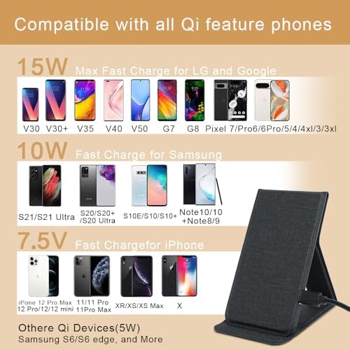 Innovative Foldable Wireless Charger & Phone Holder – 15 W Fast Charging Stand for i Phone 15/14/13/12 Pro/XS/8 Plus & Galaxy S23/S22/S21/Note 20 – Sleek Blue Design for Ultimate Portability and Style