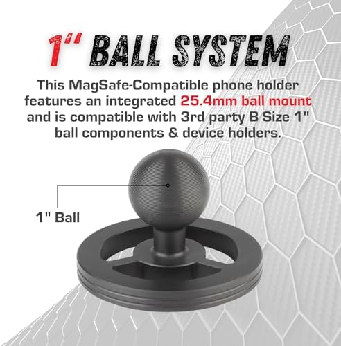Magnetic Smartphone Dash Mount – Bulletpoint Mounting Solutions Mag Safe-Compatible Holder with Versatile 1-Inch Ball Attachment for Superior Stability and Safety – Quick Installation and Stylish Design Enhancing Your Driving Experience