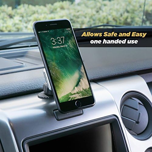 Scosche Magic Mount Pro Suction Cup Phone Holder – 2-Pack Magnetic Car Dashboard & Windshield Mount for i Phone, Galaxy & Android Smartphones – Enhanced Stability, 360-Degree Rotation & Sleek Black/Silver Design for Optimal Accessibility & Safety