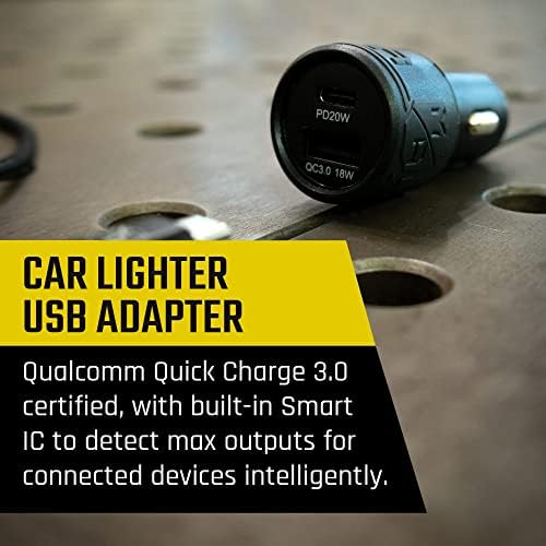 Mob Armor 38 W Dual USB Quick Charge Car Charger – Universal Fast Charging Adapter for USB A & USB C Devices – Compact and Durable Car Phone Charger for Efficient Power on the Go – Ideal for Road Trips and Daily Commuting – Stay Connected with Enhanced Compatibility