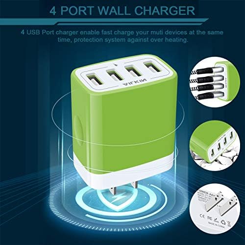 AILKIN 4.8 A Multi-Port USB Wall Charger – Ultimate Fast Charging Station for i Phone 15/14/SE/13/12/11 Pro Max & Samsung S23/S22 – Compact Power Hub with Built-in Safety Features for Home, Office & Travel