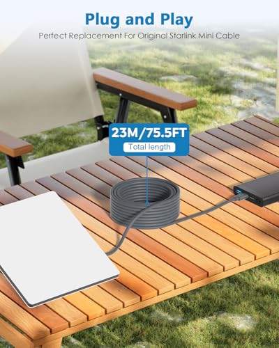 Starlink Mini USB C to DC Power Cable – 6.6 FT (2 M) 18 AWG Fast Charging Cord for Enhanced Outdoor Connectivity – Compatible with Anker 737 Power Bank – 20 V 5 A, 100 W+ PD Power Source – Streamlined Power Solution for Laptops, Tablets, and More