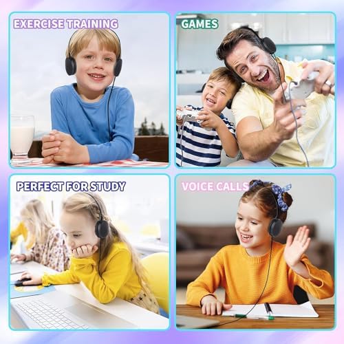 15-Pack Kids Classroom Headphones – Durable On-Ear Earphones for Students, Teens & Adults – Comfortable, Lightweight Design with Enhanced Device Compatibility – Ideal for Educational Settings & Group Learning Activities – Easy to Clean & Transport