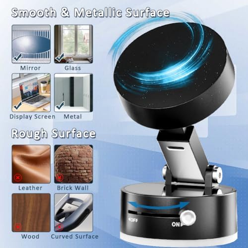 zxbaers Vacuum Magnetic Phone Holder for Car,Upgraded Magnetic Suction Phone Mount,Foldable and Adjustable Vacuum Phone Stand for All Phone and Smooth Surface – Enhanced Compatibility and Speed