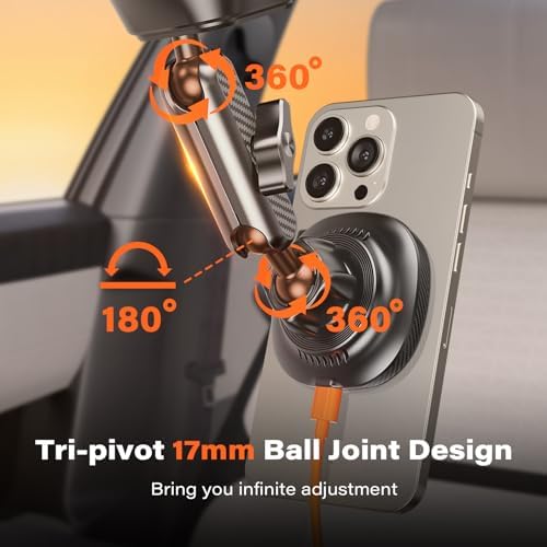 Effortless Driving with A2 C Qi2 15 W Wireless Charger – Magnetic Suction Cup Car Mount for i Phone 16/15/14/13/12, Adjustable Aluminum Arm for Optimal Viewing, Fast Charging, Windshield/Dashboard Compatibility – Ultimate Convenience and Style for Modern Drivers
