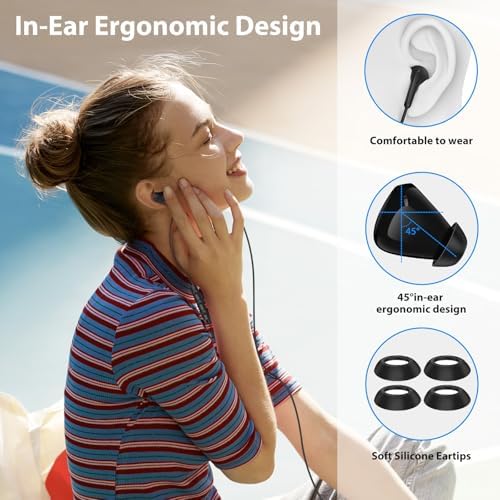 COOYA USB C Hi-Fi Stereo Earbuds – Ultra-Lightweight In-Ear Headphones with Built-In Mic & Volume Control for i Phone 16 Pro Max, i Pad 10, Galaxy A16, S25 Ultra – Ergonomic Design for All-Day Comfort & Exceptional Sound Quality Across Devices