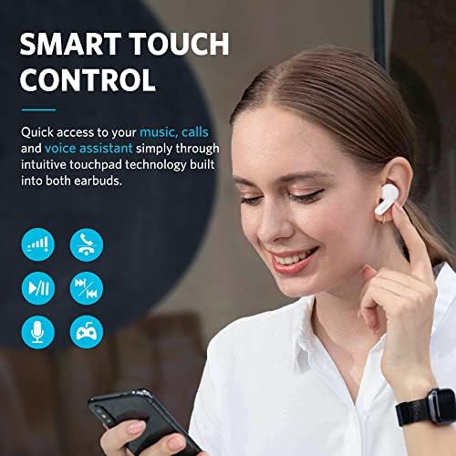 Elevate Your Audio Journey with Ear Fun Air True Wireless Earbuds – Bluetooth 5.0 Technology, 4 Microphones for Crystal-Clear Calls, IPX7 Waterproof Sweatshield for Active Lifestyles, Volume Control for Custom Sound, Fast USB-C & Wireless Charging, Deep Bass Sound Experience, 35 Hours of Playtime in Sleek White – Perfect for Music Lovers & Fitness Enthusiasts