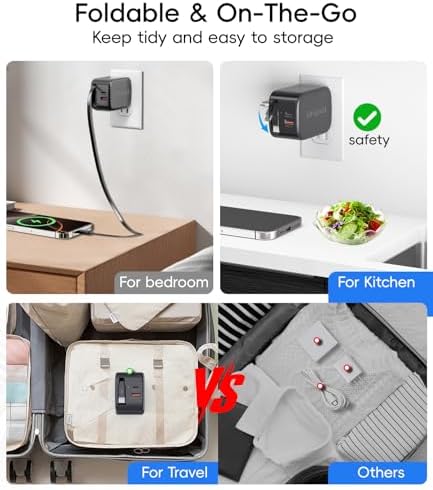 40 W Retractable Dual USB Fast Charger Hub: 3-in-1 Compact Charging Solution for i Phone 16/15, Galaxy S23/S22, LG & Pixel – Travel-Ready Power Adapter with Quick Charge Functionality and Universal Device Compatibility