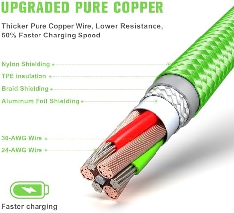 Apple C89 MFi Certified 7-Foot Lightning to USB-A Braided Charging Cable for i Phone 14/13/12/11 Pro, Max, Mini, SE, XS, XR, 8/7/6 Plus, i Pad & Air Pods – Durable, Fast Charging & Stylish Orange/White Design for Enhanced Compatibility