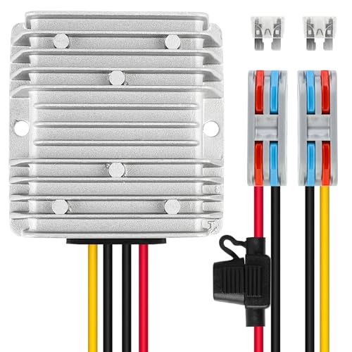 Ultimate 24 V 145 W DC-DC Voltage Regulator – Versatile Step Down/Up Converter (9 V-40 V to 24 V, 6 A) – Durable Waterproof Power Supply for Enhanced Golf Cart Performance and Accessory Compatibility