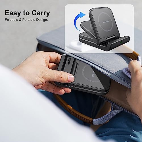 Dual Pack Foldable Wireless Charger for Samsung Galaxy Z Flip 6/5/4/3 & Moto Razr+ – Fast Charging Station for Effortless Power-Up, Portable Design, Sleek Aesthetic, Enhanced Compatibility & Speed, Ideal for Home or Office Use, No Adapter Required
