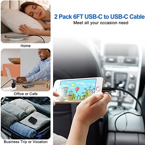 Ultra-Fast 25 W Type C Charger & 60 W USB-C Car Adapter with 6 FT Durable Cable – Superior Compatibility for Smartphones & Tablets, Drive Efficiently with Reliable Power Solutions