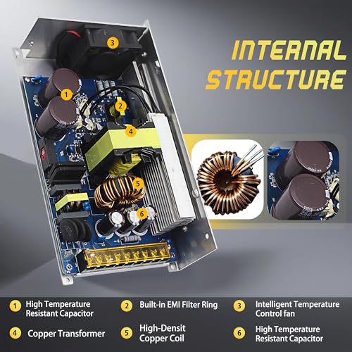 High-Performance 600 W AC to DC Power Adapter – Universal 110 V/220 V Input to Stable 12 V Output – Perfect for LED Lighting, CCTV Surveillance, and RV Power Solutions – Robust 50 A Switching Regulator for Dependable Energy Delivery and Enhanced Device Compatibility